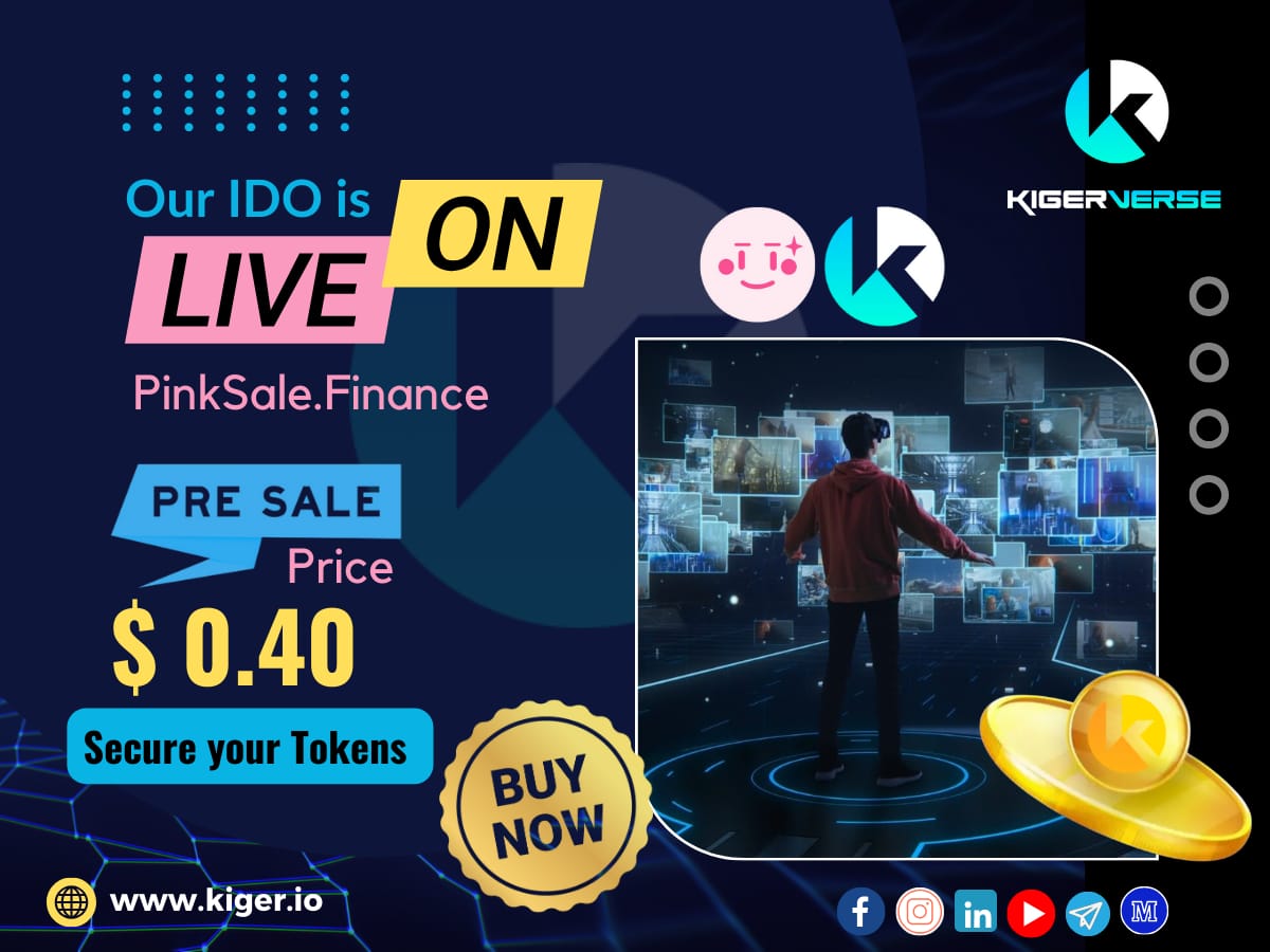 KigerVerse's tweet image. Our Initial DEX offering (IDO) is Currently Live on Pinksale.finance 
#kigertoken #PreSale #securetoken #buynow #pinksalefinance