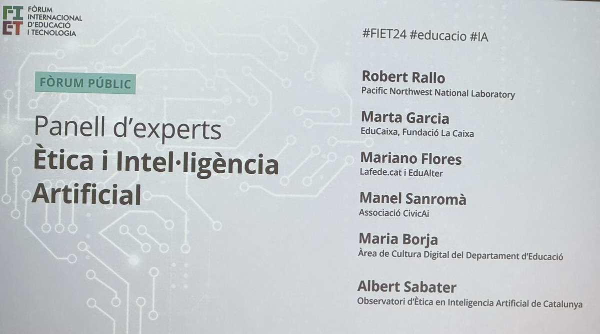 Aprenent sobre educació i intel·ligència artificial al #fiet24 #educació #ia