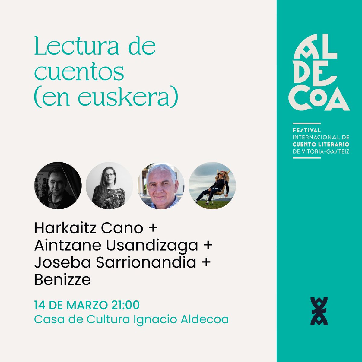 ¡Segundo día de este Festival Internacional de Cuento Literario en Vitoria-Gasteiz! Y viene con doble cita. Por una lado, una apasionante conversación sobre la relación novela vs. cuento. Después, una lectura de cuentos en euskera. ¡Coge sitio! @_isaacrosa