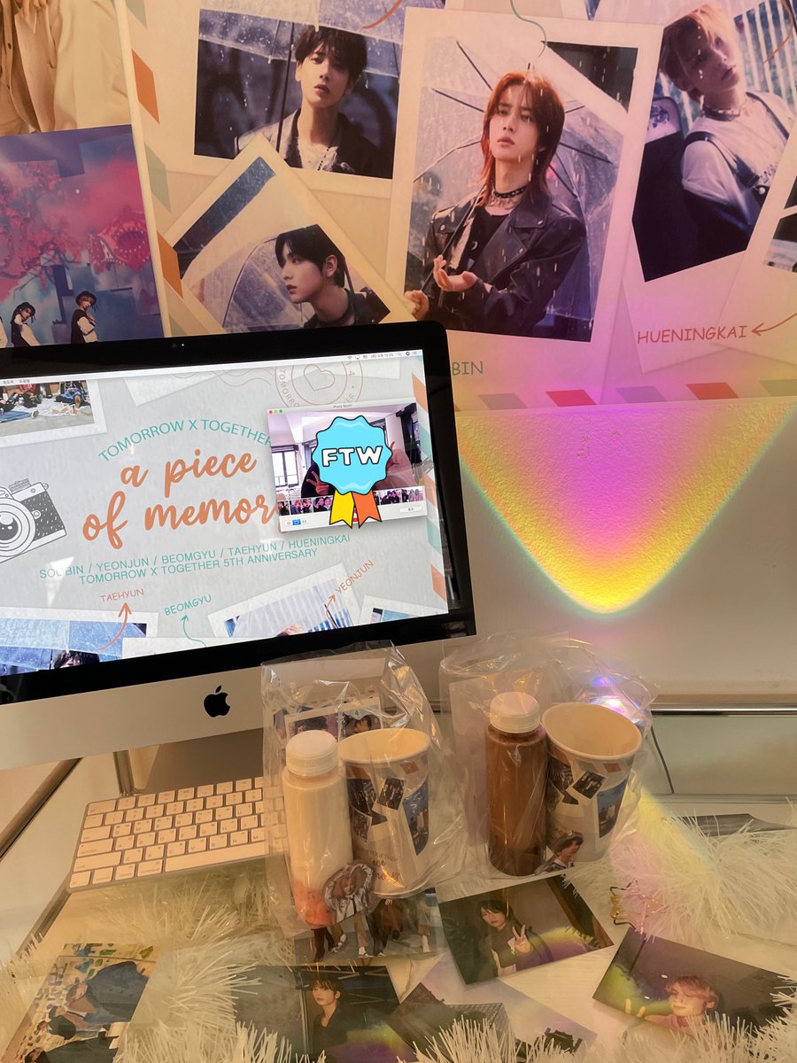 TXT_remi's tweet photo. 韓国でTXTデビューアニバーサリーカフェ行ってきた時の📸

開店時間15分前に着いて1組目！先着順のテヒョンアクキーもらえた^^
こういうセンイルカフェみたいなの行くの初めてだったから新鮮だったな〜💭

改めて、TXTデビュー5周年おめでとう💫
#투바투와_함께하는_다섯번째봄 https://t.co/OUmvdj6T84