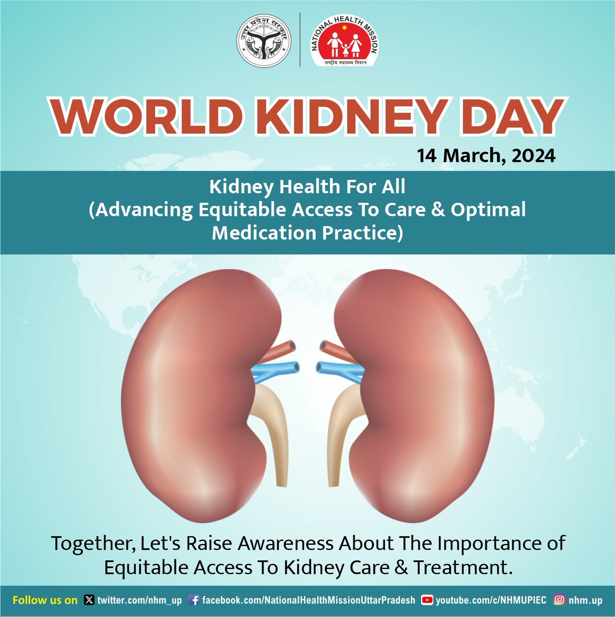 nhm_up's tweet image. On #worldkidneyday2024  let's take a pledge to #embrace a #healthylifestyle &amp;amp; keep our diabetes &amp;amp; hypertension under control to protect our #kidneys.

#KidneyHealthForAll
#WorldKidneyDay
#healthcare