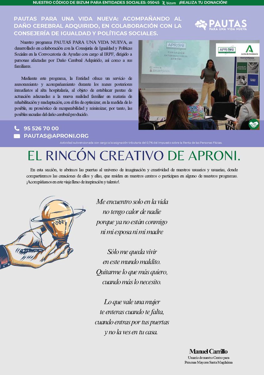 Conocí a Umberto el primer día que llegó. Me impactó. Su evolución no es un milagro, es vocación y es profesionalidad. Dignidad y Autonomía. La persona en el centro. Leer a su madre en la entrevista de nuestro boletín me desborda de alegría. Este es el sentido de nuestro trabajo