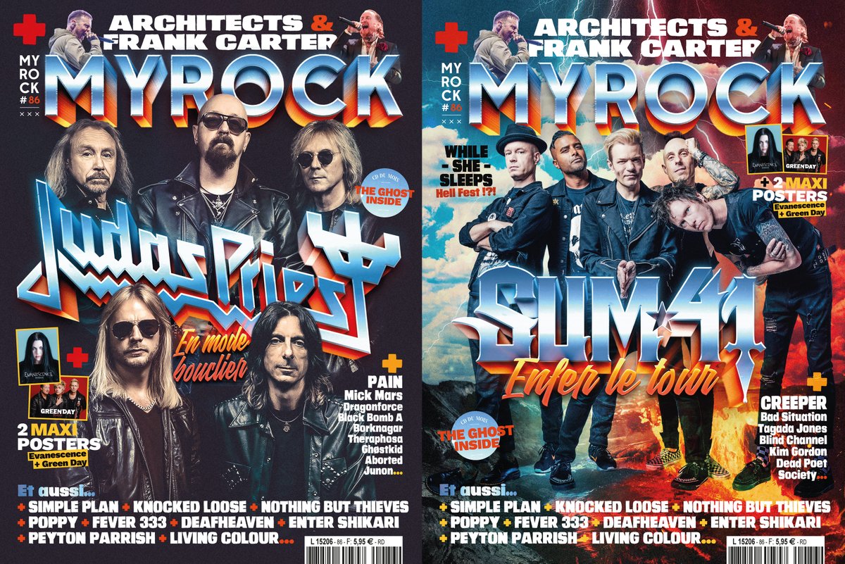 En kiosque depuis hier, MYROCK#86 avec @judaspriest et @sum41 en couverture ! Avec un poster de @greenday et un autre de @evanescenceofficial ! judaspriest #judaspriestfans #sum41 #sum41family #Evanescence #evanescencefallen #greenday #METAL #rock #livemusic #france #MLP