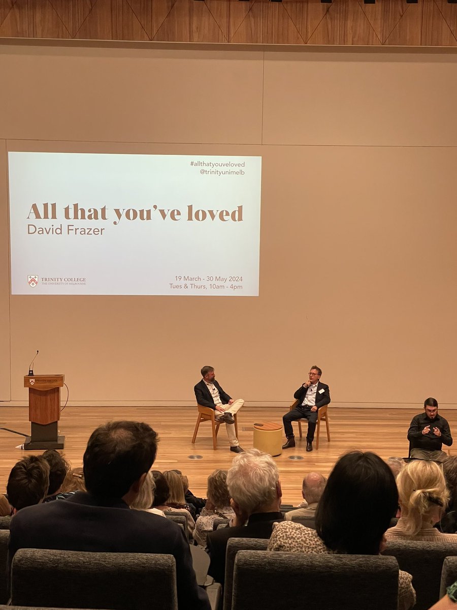 Fantastic launch of #allthatyouveloved exhibition @trinityunimelb tonight. “Reality has never held me back before” - David Frazer