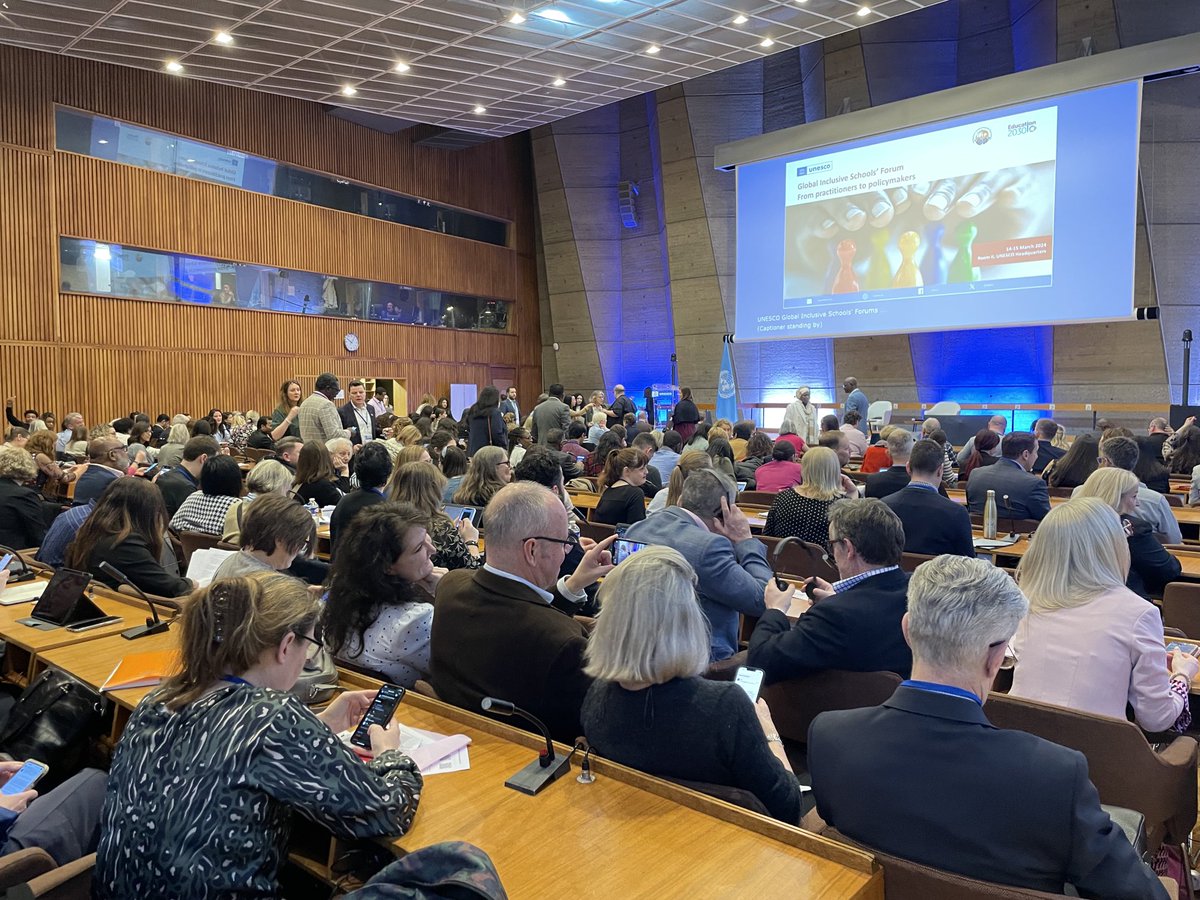 Absolutely full room for the Global Inclusive Schools Forum today ⁦<a href="/UNESCO/">UNESCO 🏛️ #Education #Sciences #Culture 🇺🇳</a>⁩ #EducationForAll