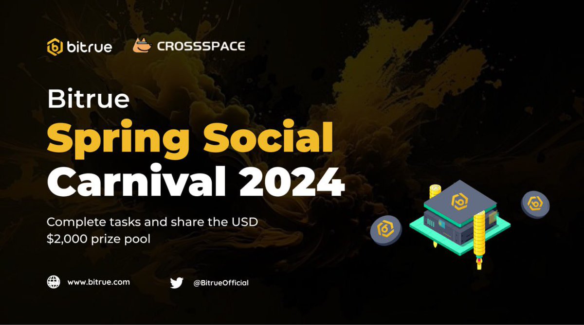 OffIchieBannies's tweet photo. Join the Spring Social Carnival hosted by #BitrueOfficial and #CSpaceOfficial.
Enjoy the epic giveaway and stand a chance to win the USD $2,000 prize pool! 🎉🎁
Follow the details below 👇👇👇 https://t.co/66P5JOkBJ3