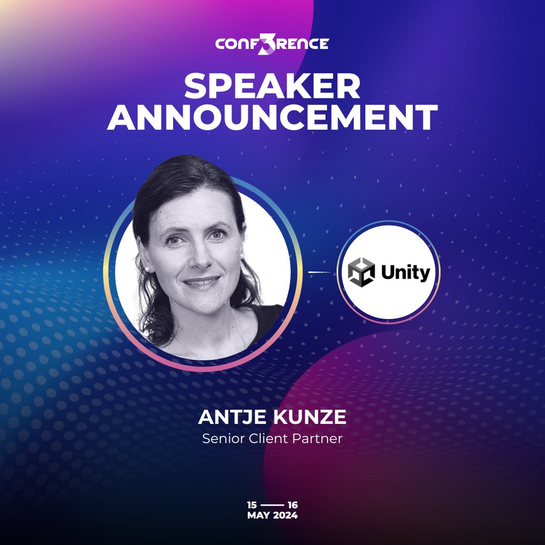 Excited to welcome Antje Kunze from Unity to #CONF3RENCE! Leading the way in digital twin & Metaverse strategies, her work is shaping the future. As Chairwoman of the @Bitkom 'Metaverse Forum' and Chapter President for Germany of the global VR/AR Association (@thevrara) , her…