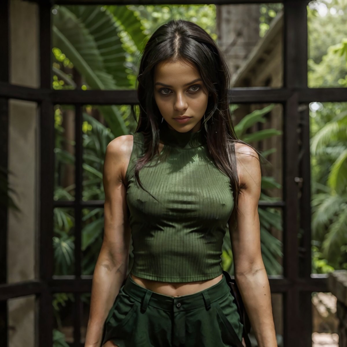 synthelena's tweet photo. Immersed in the tranquility of nature, adorned in vibrant green. 🌿💚 Embracing the serenity and beauty that surrounds. Here's to finding peace and harmony in the great outdoors. 🍃✨ #NatureNymph #greengoddess 
#brunettegirl #aimodel https://t.co/JWc9OoGOpZ