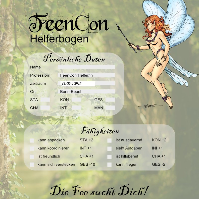 #FeenCon-Fan? Exklusive Goodies sowie kostenlosen Eintritt sichern? Klingt gut, oder? Werdet #Helfer und seid hautnah bei der meistbesuchten #Rollenspiel-#Convention Deutschlands dabei. Mehr Infos und eine Anmeldemöglichkeit findet ihr unter feencon.de/cgi-bin/helfer…