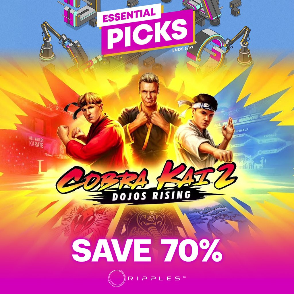 RipplesAsia's tweet photo. #EssentialPicksSale #EssentialPicks

4️⃣ Cobra Kai 2: Dojos Rising - Nemesis Edition (70% Off)
5️⃣ DreamWorks All-Star Kart Racing Rally Edition (30% Off) &amp; DreamWorks All-Star Kart Racing Rally Pack (30% Off)
6️⃣ DreamWorks Trolls Remix Rescue Deluxe Character Pack (30% Off) https://t.co/1FkZrOm8Zh