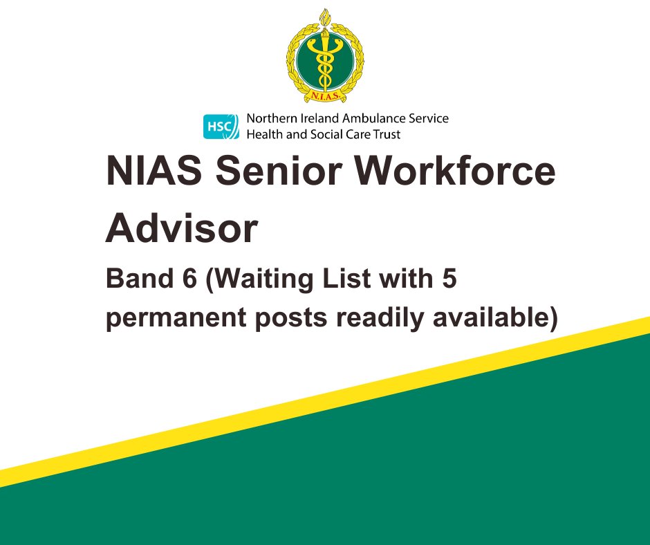 NIAS Senior Workforce Advisor Band 6 (Waiting List)- click here for more information: jobs.hscni.net/Job/33751/nias…