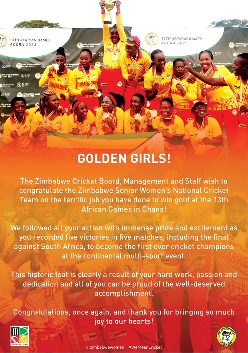 GOLDEN GIRLS! CONGRATULATIONS, MAKOROKOTO, AMHLOPHE ON WINNING GOLD 🥇 AT THE 13TH AFRICAN GAMES!