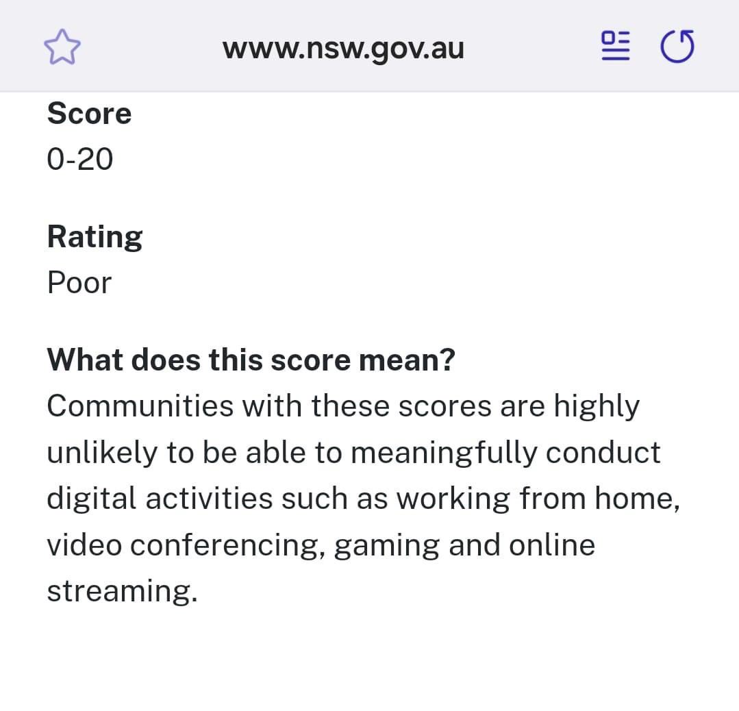 NSW Government digital connectivity index. As bad as it gets here. @MRowlandMP