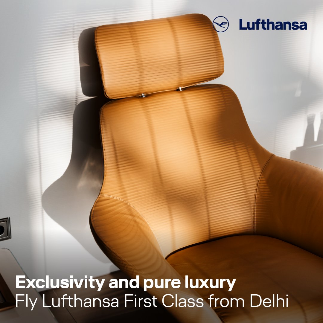 Lufthansa_India's tweet photo. Exclusivity and pure luxury! Discover the ultimate comfort, space and privacy with truly personalized service on #LufthansaFirstClass. Experience it on the Superjumbo #A380 #DelhiMunich beginning 1 April. Book now! #FirstClass https://t.co/dvhMATzbor https://t.co/ZIly1Vc0u0