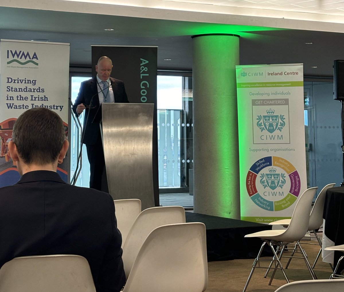 Some of our @CIWM members are in attendance at the IWMA / @ciwmirl waste management conference - eager to hear how circular economy is being implemented and how DRS is operating since its introduction in February