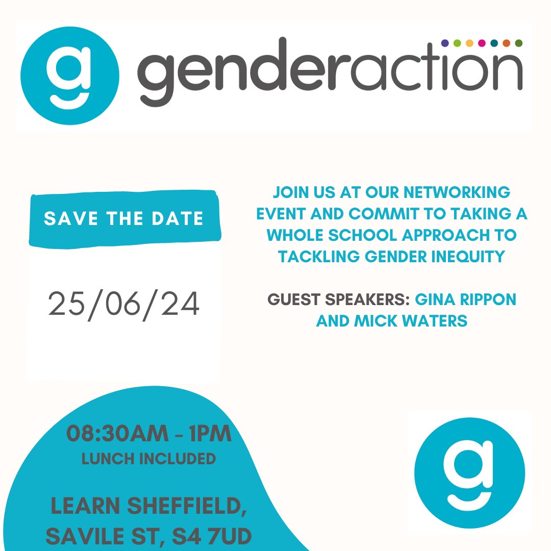 Free Gender Action networking event in Sheffield with Gina Rippon of 'The Gendered Brain' and Prof Mick Waters. Save the date and contact info@genderaction.co.uk if you would like to attend (places limited) @mr_englishteach @GECCollect @genderanded @fawcettsociety