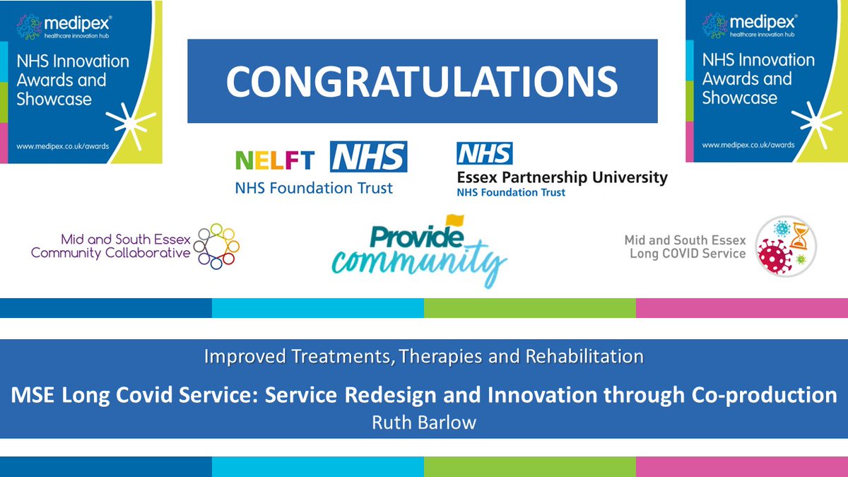 Provide (@provide_cic) on Twitter photo MSE Long COVID Service redesign and innovation through co-production with MSE Community Collaborative, won an award at the <a href="/Medipex/">Medipex Ltd</a> NHS Innovation Awards yesterday, for Improved Treatments, Therapies and Rehabilitation! #Medipexawards2024 #Collaboration
<a href="/NELFT/">North East London NHS Foundation Trust (NELFT)</a> <a href="/EPUTNHS/">EPUT</a> MSE Long COVID Service redesign and innovation through co-production with MSE Community Collaborative, won an award at the <a href="/Medipex/">Medipex Ltd</a> NHS Innovation Awards yesterday, for Improved Treatments, Therapies and Rehabilitation! #Medipexawards2024 #Collaboration
<a href="/NELFT/">North East London NHS Foundation Trust (NELFT)</a> <a href="/EPUTNHS/">EPUT</a>