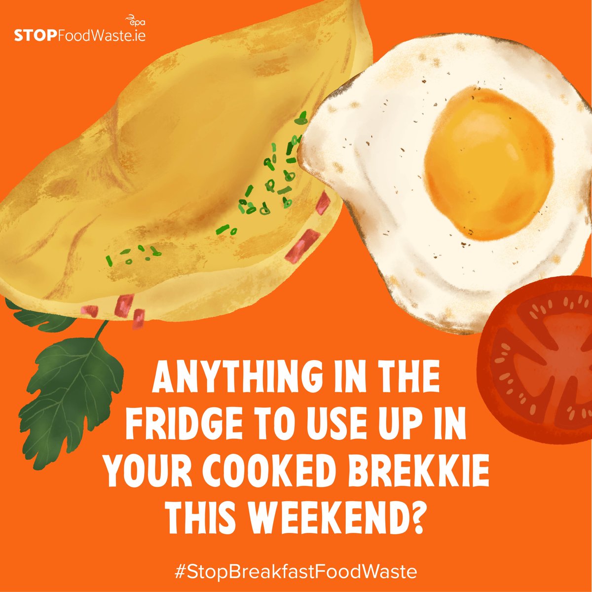 Whether you’re cooking a fry-up🥓, an omelette🍳or even pancakes🥞 – take a look in the fridge to for fruit or veg to use up & serve up something extra delicious! •Add onion, mushrooms or peppers to eggs! •Add cherry tomatoes to the pan or grill! •Top pancakes with berries!