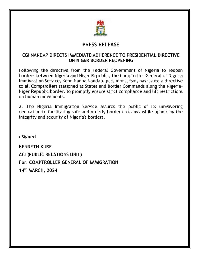 ArewaMatter's tweet photo. More about border reopening. https://t.co/WhCZTCBSkR