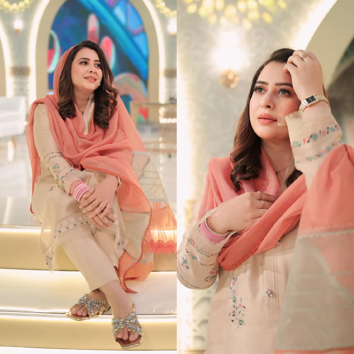 ShowbizAndNewz's tweet image. Gorgeous @RabiaAnumm from 3rd Sehr transmission #RamazanPakistan look on #PTVHome ❤️