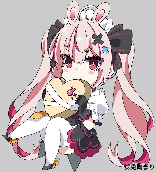 「兎鞠まり」ホワイトデーラッフルくじのミニキャラ描かせて頂きました(戸田) 