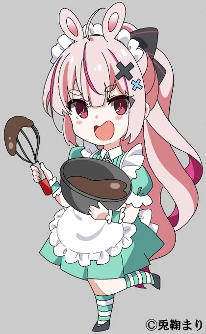 「兎鞠まり」ホワイトデーラッフルくじのミニキャラ描かせて頂きました(戸田) 