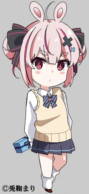 「兎鞠まり」ホワイトデーラッフルくじのミニキャラ描かせて頂きました(戸田) 
