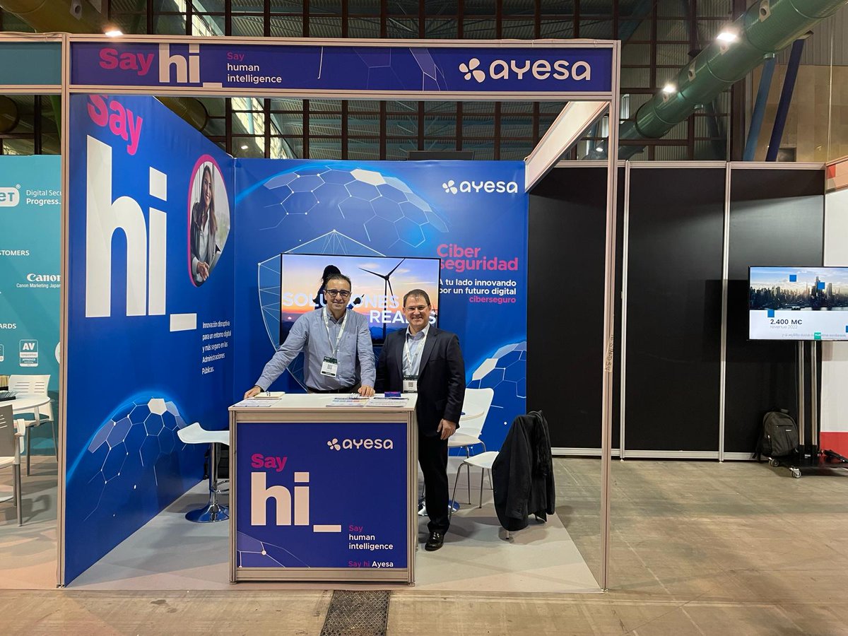 AyesaNews's tweet photo. ⭐ Se está celebrando en #Málaga #CiberseguridadAND, cita imprescindible para empresas y agentes relevantes en #ciberseguridad.

▶ Allí contamos con un stand y la ponencia de @AlvaroFraile_, que repasa cómo hacer frente a la creciente cantidad de ciberamenazas. https://t.co/NllARXu8BQ