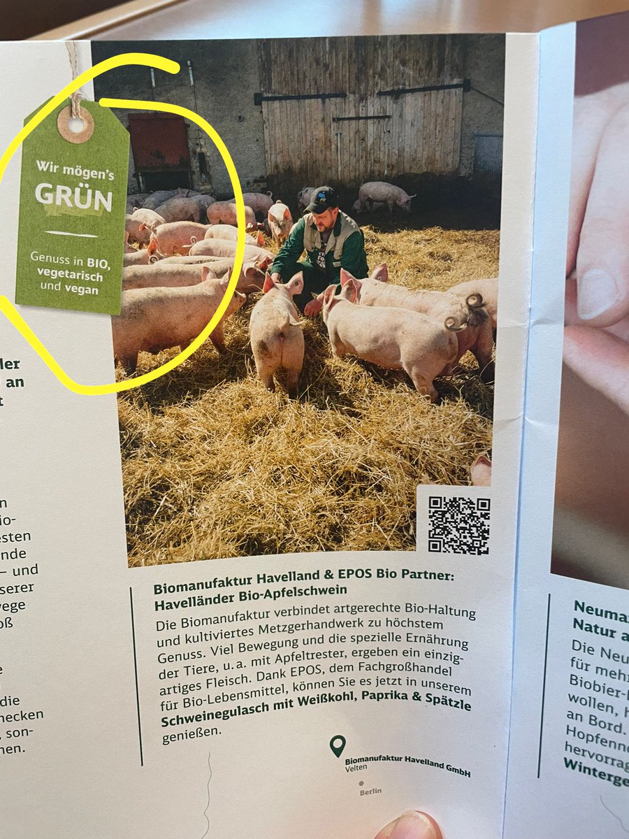 SRannari's tweet photo. @O_Tiainen Koskakohan saamme sen ekan rohkean kunnan joka linjaa että se liha jota käytetään on luomua? Ei ole näkynyt. Deutsche Bahn:n ravintolassa peli on selkeä: vihreä vaihtoehto on luomu, kasvis ja vegaani. https://t.co/c8hi7KEICe