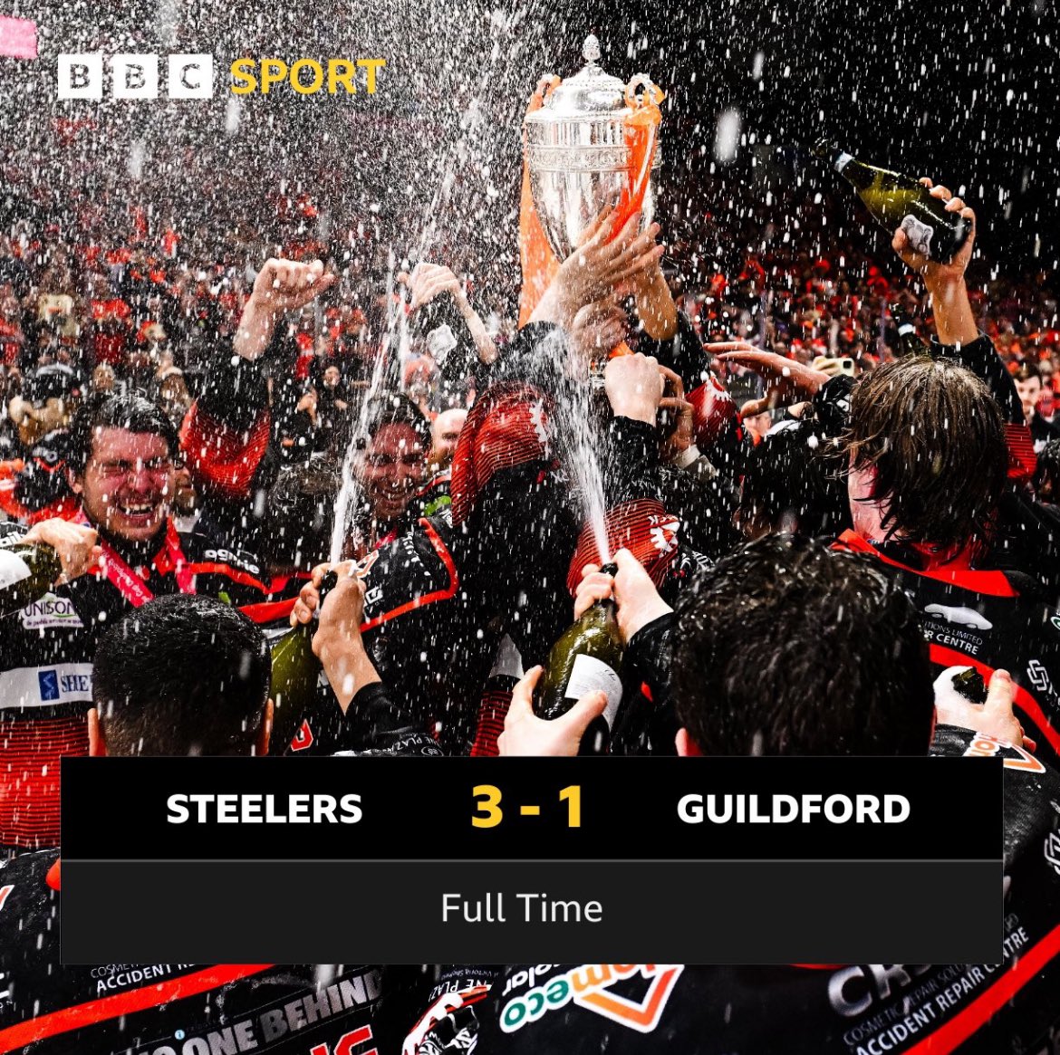 SmethurstJo's tweet photo. Great atmosphere last night in the Arena and outside afterwards. 2024 Challenge Cup Winners, get in @steelershockey https://t.co/gkV8P1SdGN