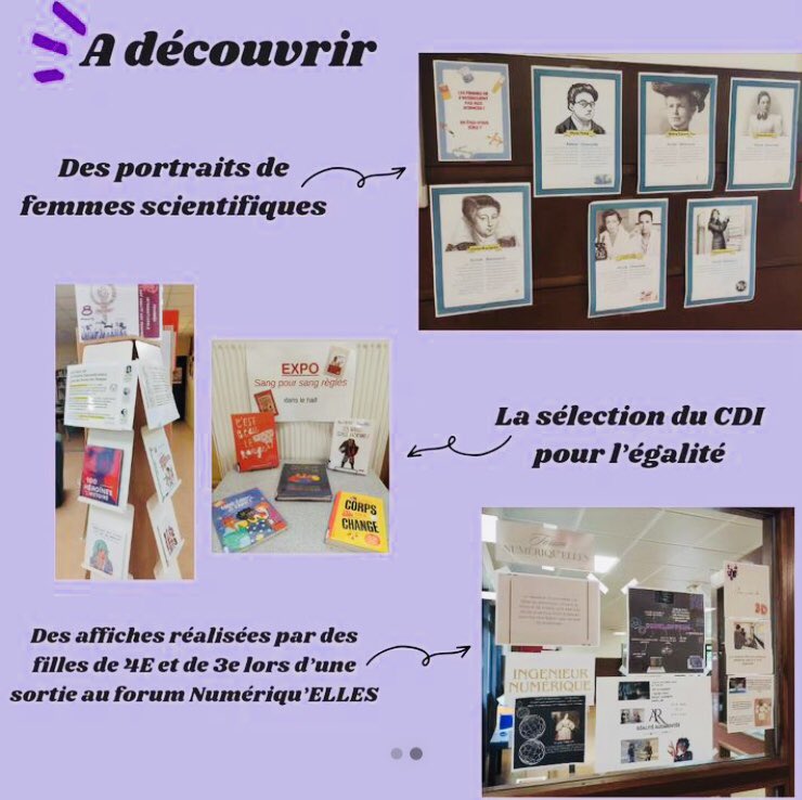 collegePmfMeru's tweet photo. Cette semaine, au @collegePmfMeru , célébrons la semaine de l'égalité filles-garçons au collège ! 🟣♀️=♂️ https://t.co/drLRYb1D05