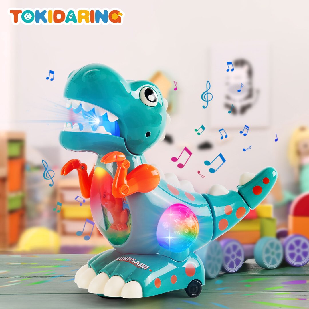 Tokidaring's tweet photo. 🦕 Dynamic crawling fun with Tokidaring! 
it dance, move, and play tunes with LED lights. 
🎶 Enhance auditory and visual development with rhythm and lights. Encourage your baby's development while they crawl .
7 % off coupon shop now ！Link on ALT #thursdaymorning #ARSPOR #toys https://t.co/DtT4bTr4zI