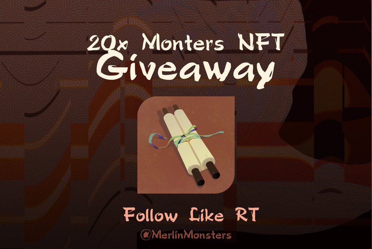 Less than 5 hrs until mint! We've decided to randomly select 20 lucky warriors to receive the sweet NFT airdrops as a reward. 🪂 The is probably the LAST time you can get FREE NFTs before launch.  

1⃣ Follow <a href="/MerlinMonsters/">Merlin.Monsters - Merlin🔮🧙</a> 
2⃣ Like + RT 
3⃣ Leave your address below