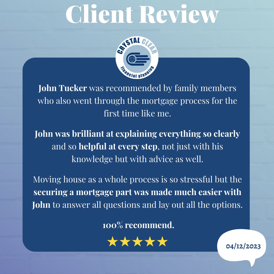 PlanningCrystal's tweet photo. What a fantastic review for John! 🤩

It really does make our day receiving feedback from our clients, so thank you to all of our clients who have taken the time to leave us a review💙

Well done John for being brilliant as always👏🏼

#5starservice #happyclienthappyus #mortgage https://t.co/8hB94nm4FB