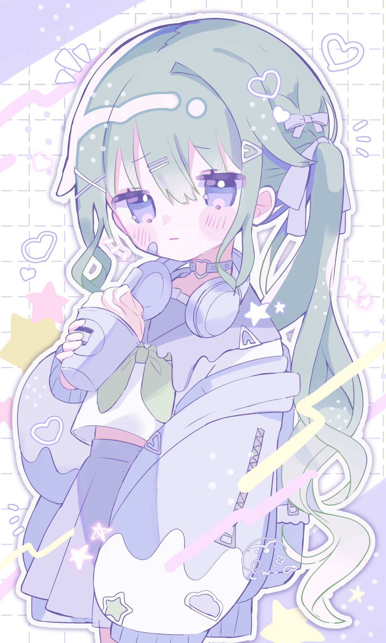 擬人化 ゆめかわいい あんぜ 女の子 手描きイラスト