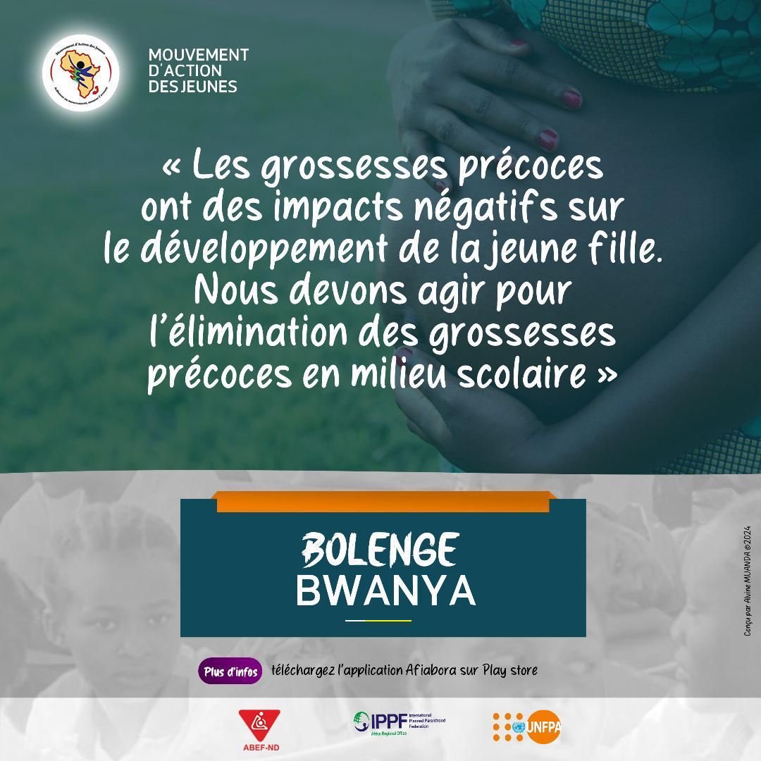 #BolengeBwanya Lutter contre : les rapports sexuels forcés, les grossesses précoces et les IST dans le milieu scolaire; garantit le développement de la jeune fille et son épanouissement. @abefnd_rdc @UNFPARDC @IPPFAR