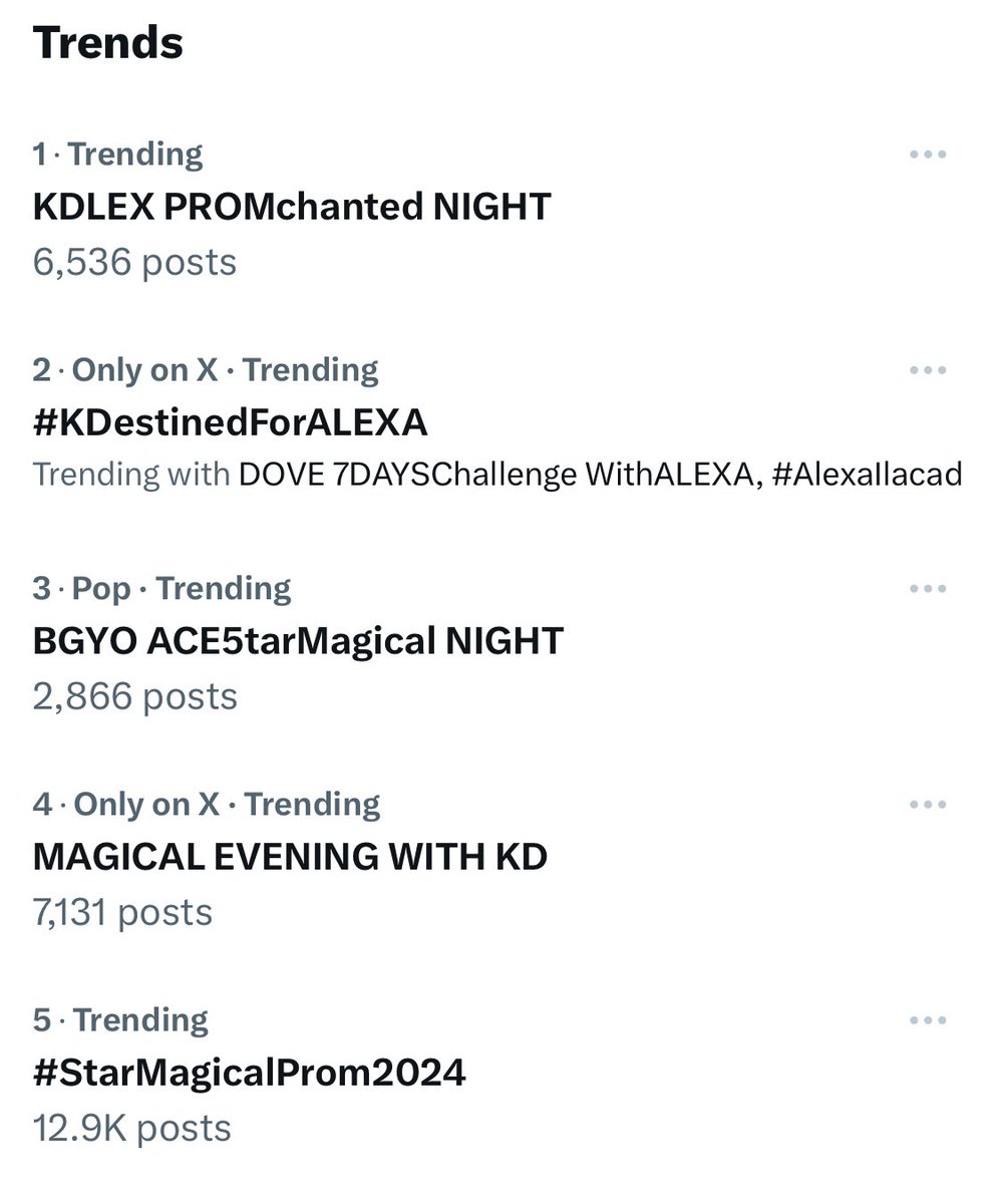 kdlexvisminofc's tweet photo. Top one and top two trending!! 

We can feel everyone’s love and excitement for our babies! The most magical year is finally happening later at @starmagicphils YouTube. 

Get ready to our enchanting pair ~
@kdestrada_ @alexailacad 

KDLEX PROMchanted NIGHT

#KDestinedForALEXA https://t.co/iQZ1iMfvzn