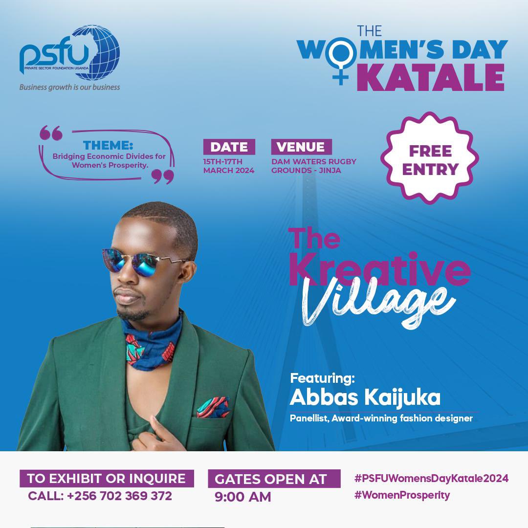 AshabaCynthia's tweet photo. For all the creators in the Busoga region, #TheKreativeVillage is coming to you at #PSFUWomensDayKatale2024.

This is an opportunity to help inspire young people in Busoga to pursue opportunities in the creative sector.

This space will feature different segments of the creative sector such as fashion, music, and content creation.

Don’t miss the chance to be a part of this event at the Women’s Day Katale at Dam Waters Rugby Grounds this weekend.