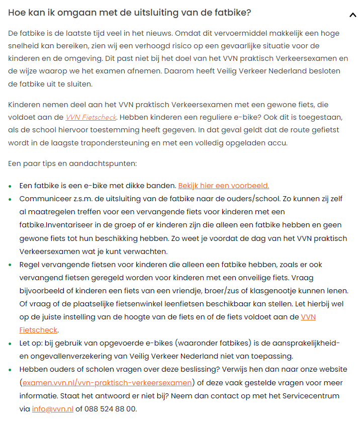 VVN030's tweet photo. .@VeiligVerkeer heeft besloten dat #fatbikes niet zijn toegestaan tijdens het praktisch verkeersexamen. Je mag alleen deelnemen met een gewone fiets, die voldoet aan de https://t.co/3nsILoa7An. Een reguliere e-bike is toegestaan, als de school hiervoor toestemming heeft gegeven. https://t.co/ZKPiMni2ta