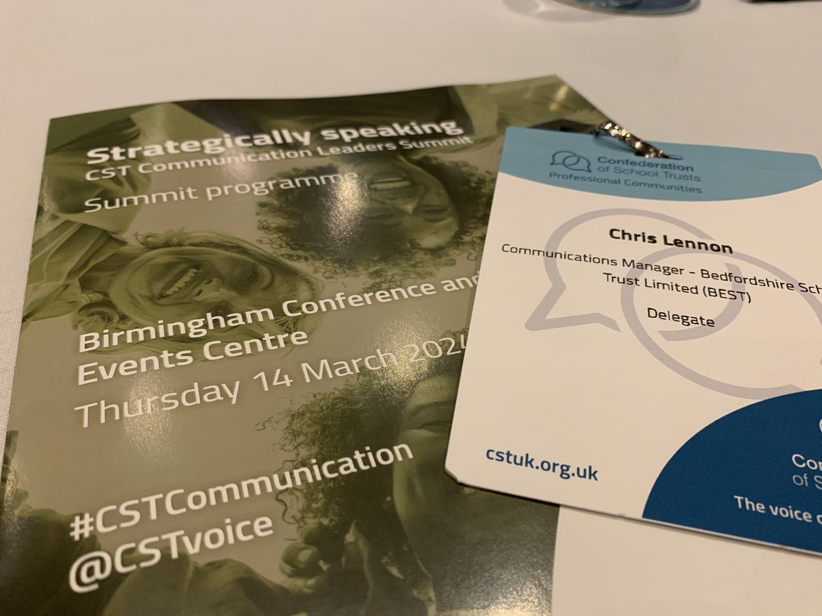 ChrisLennonPR's tweet photo. Up in Birmingham today for the @CSTvoice Communication Leaders Summit.
We’ve got a packed agenda to look forward to - should be a great day!
#CSTCommunication https://t.co/GWEJ3pBUXO