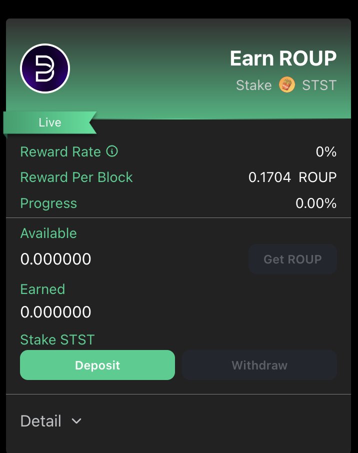 satsatstst's tweet photo. 🍟 #STST Updates
1⃣ Stake $STST & Earn is here! Round 1: Stake $STST to earn $ROUP is LIVE! ➡️https://t.co/7FAne5H3tx
Staking Period: 1 month. 
Stake $STST to earn rewards. 💸 Rewards come from last month's #STST transaction fees. 
🔄 The staked token is locked until the period ends, but rewards are withdrawable anytime. 
✨ Happy staking!
