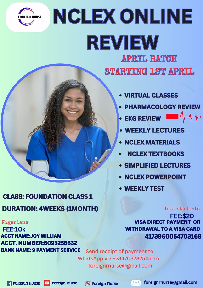 📢📢📢📢📢📢📢📢 IMPORTANT ANNOUNCEMENT 📢📢📢📢📢📢📢📢

DID YOU MISS OUR MARCH BATCH OF NCLEX ONLINE REVIEW?
DON'T MISS THE APRIL BATCH!!!
REGISTRATION IS ONGOING
JOIN US AND PASS NCLEX IN FIRST SITTING
ACHIEVE THAT DREAM OF BECOMING A USRN WITH US!

 #nclexreview #nclexprep