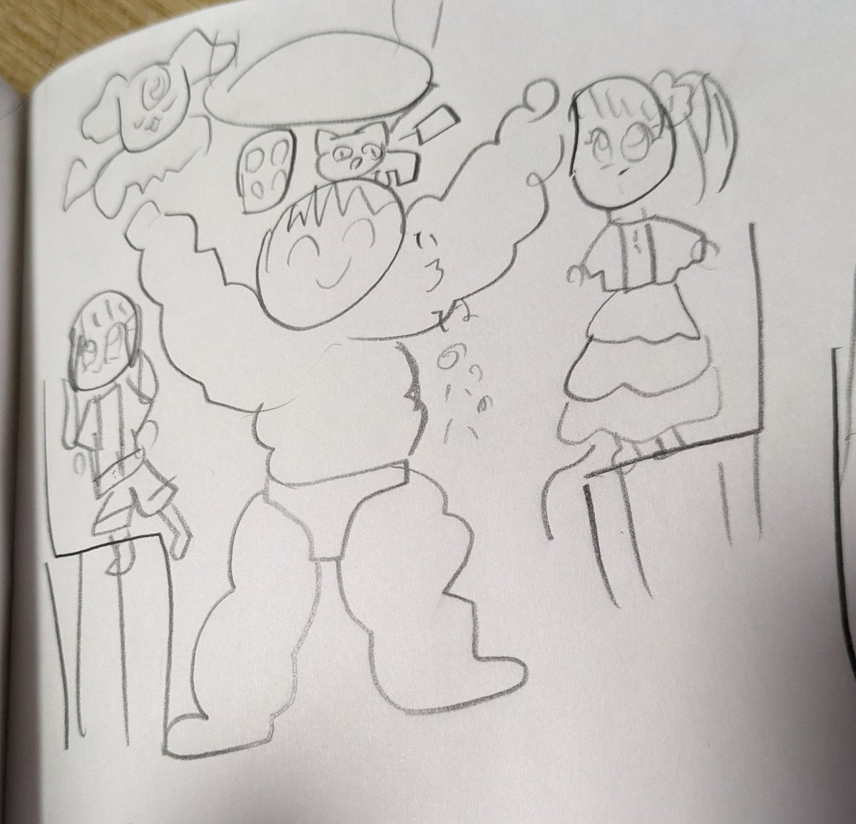 長女「いろはのパパがテーブルの下からでてくるところ」 