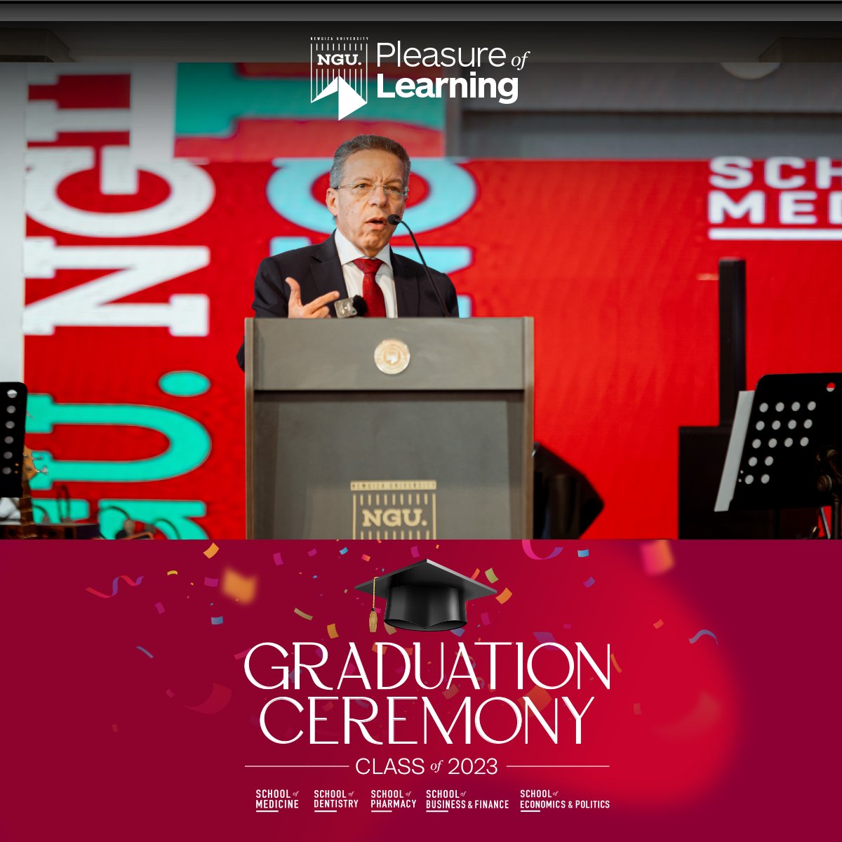 NGUegypt's tweet photo. Celebrating the remarkable journey of Newgiza University's School of Medicine's Class of 2023! A heartfelt congratulations to our resilient alumni. Kudos to our outstanding faculty and staff. As they venture into healthcare, NGU pledges unwavering support. #NGU #WhyNGU https://t.co/0rUa0p2R8u