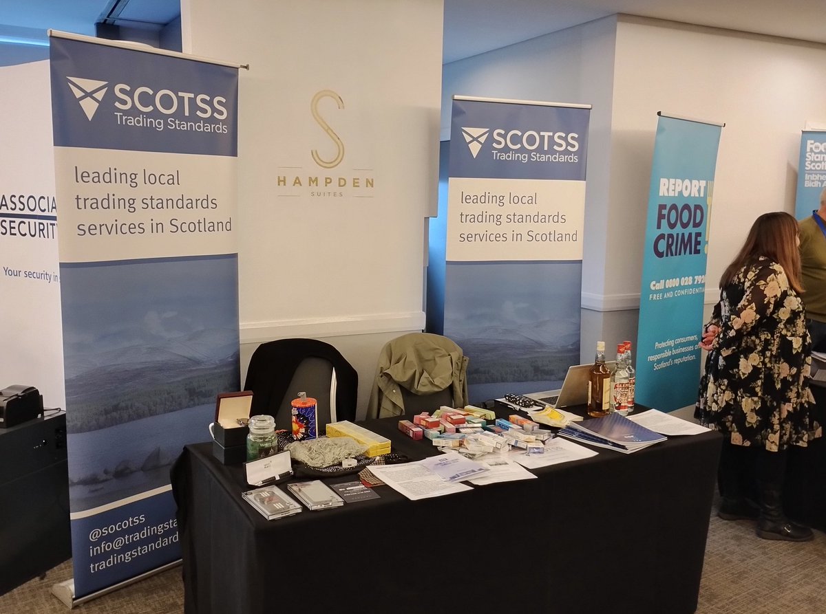 socotss's tweet photo. All set up and ready to go at the Scottish Grocers Crime Seminar at #Hampden today @ScotGrocersFed @CTSI_UK Our Chair #AlexConnell speaking later in main hall. https://t.co/9Tbumb8Lus