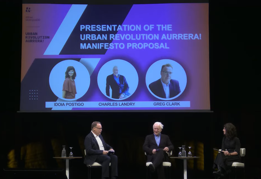 naiderupdate's tweet photo. Asistimos a la presentación de la propuesta de manifiesto #UrbanRevolutionAurrera impulsado por @bilbaometropoli, con la presencia de referentes internacionales como @LandryTweet y @GregClarkCities https://t.co/uRhv9TNP6J