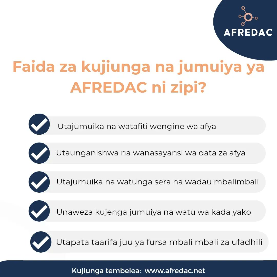 For these benefits and many more, join the AFREDAC community today!
Sign Up here: afredac.net/register/

#afredac #research #researchinafrica #healthresearch #medicalresearch #africa #panafrica #who #cdc #africancdc #usaid