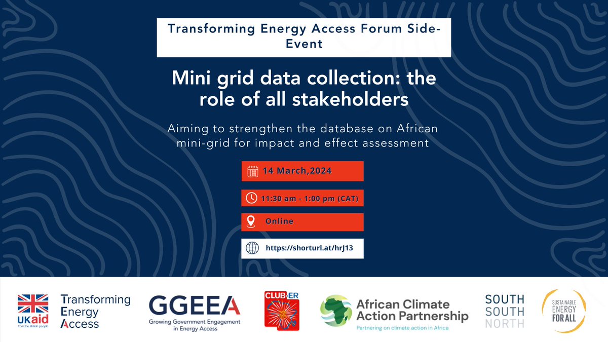 📢 LIVE now AfCAP and @Club_ER_org 's GGE-EA round-table discussion today at the @TEAEnergyAccess
forum to enhance the database on #African #mini-grid impact assessment. #AfricanEnergy #Renewables #TEAForum24  

⏰11:30 - 13:00 CAT  
📍 buff.ly/3v6MB1I