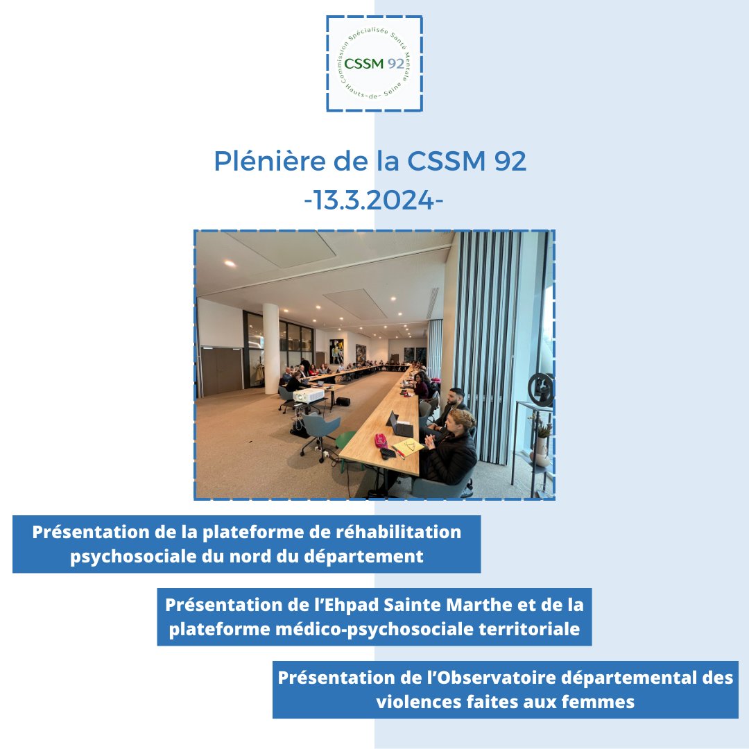 PTSM_92's tweet photo. Session plénière de la CSSM92 le mercredi 13 mars 2024 - partages, connaissances &amp; en mise en lien !

Merci aux participants &amp; aux orateurs pour les présentations !

Prochaine plénière en mai !

#Hautsdeseine #santé #France #PTSM92 #échange https://t.co/oGGpObcJua