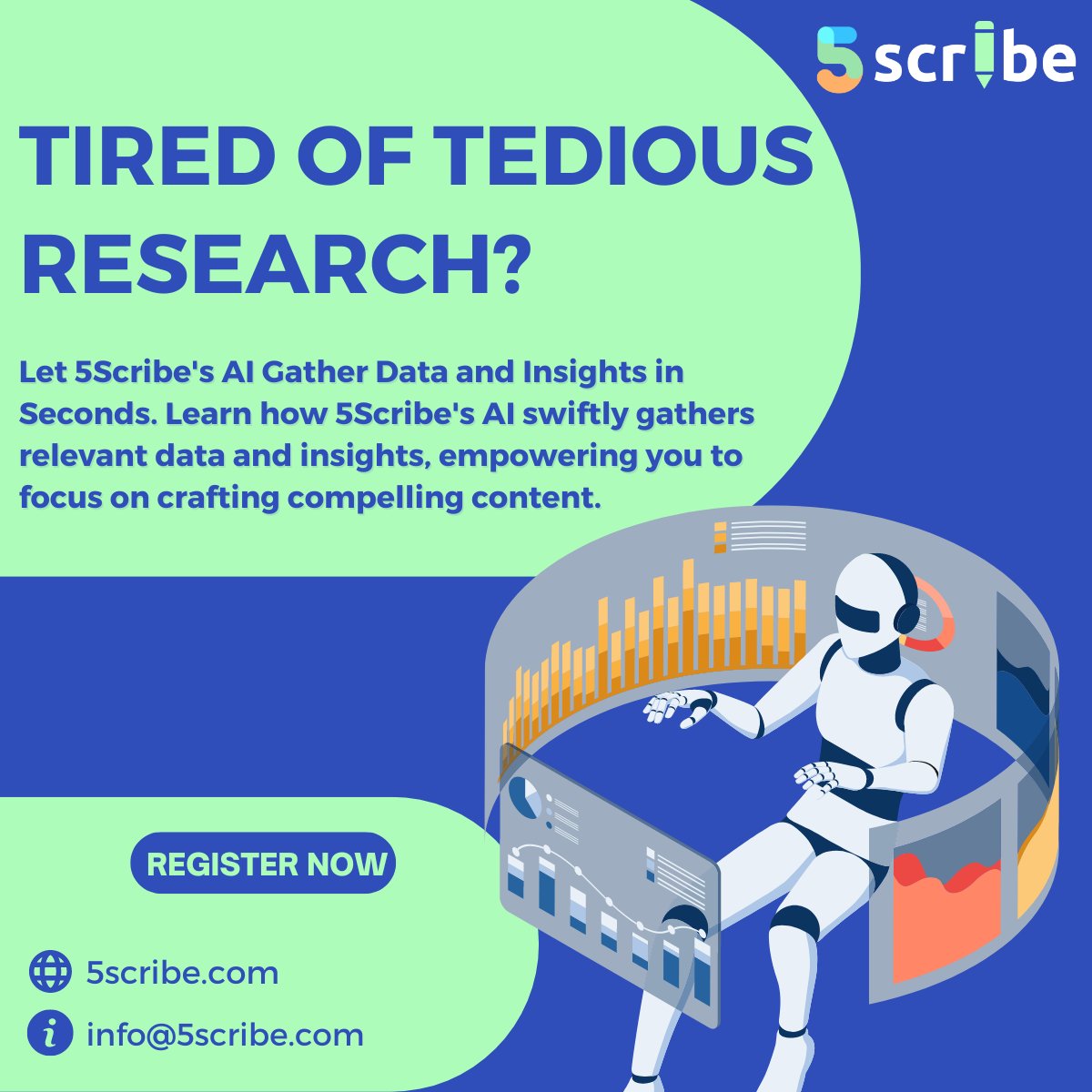 5scribe_'s tweet photo. Tired of Tedious Research?

Let #AI  gather data and insights in seconds!
Discover how 5Scribe's AI swiftly gathers relevant data and insights, empowering you to focus on crafting compelling content.

Register Now: https://t.co/CPh939ZIuT
Contact Us: info@5scribe.com

#Content https://t.co/o05HRpVxuW